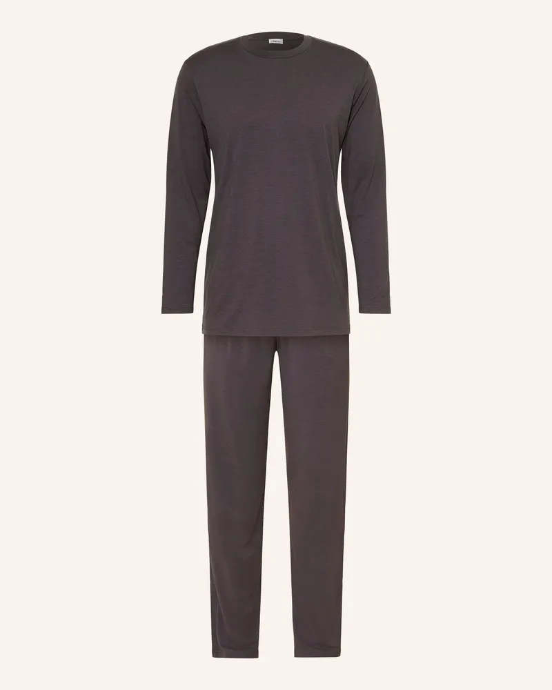 Zimmerli Schlafanzug Cozy Comfort grau Dunkelgrau