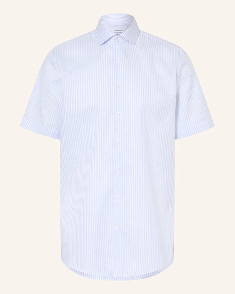 Seidensticker Kurzarm-Hemd Regular Fit blau Hellblau