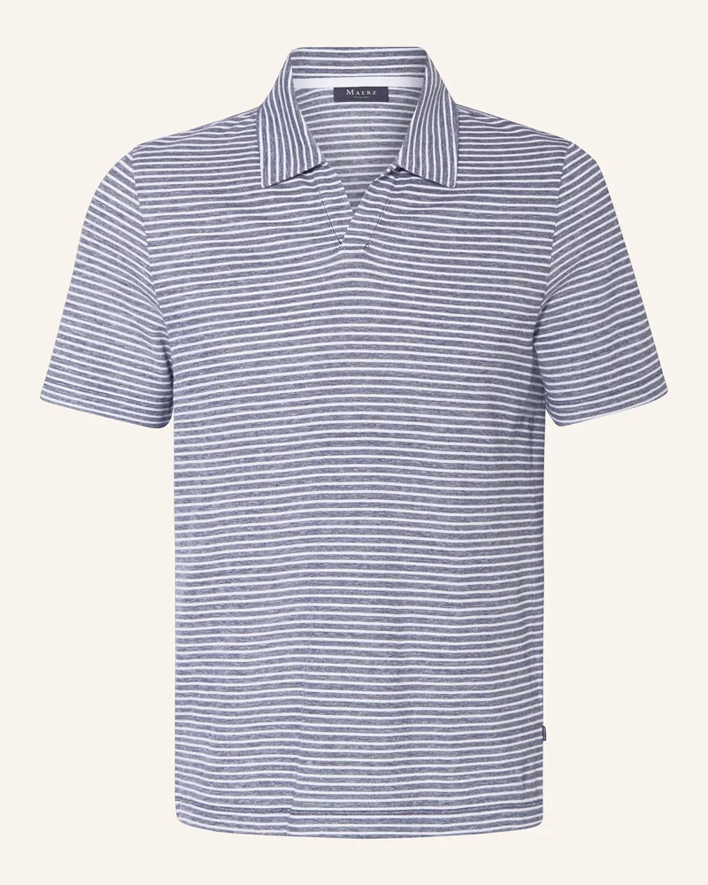 Maerz Jersey-Poloshirt Regular Fit blau Weiss