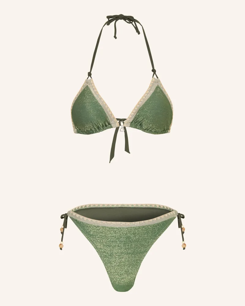 Banana Moon Triangel-Bikini BLUCOSTORA SHIN mit Glitzergarn Grün