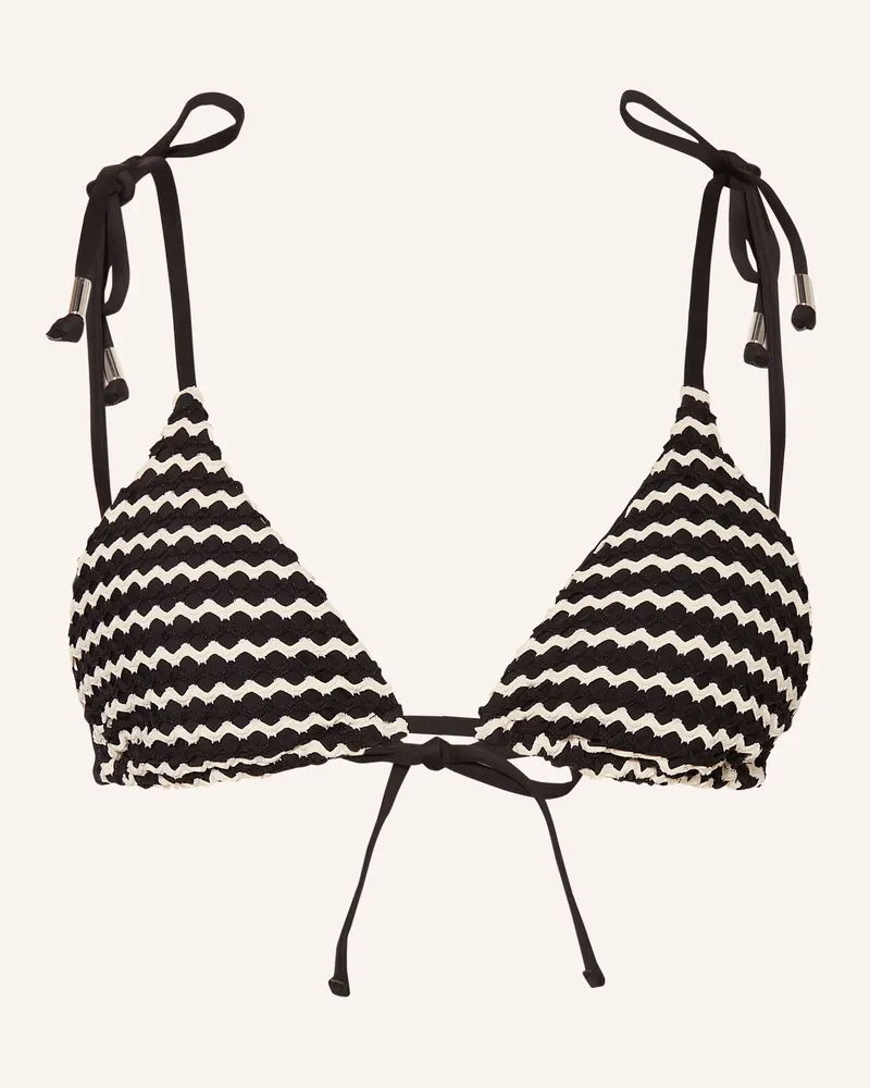 Seafolly Australia Triangel-Bikini-Top Mesh Effect schwarz Schwarz