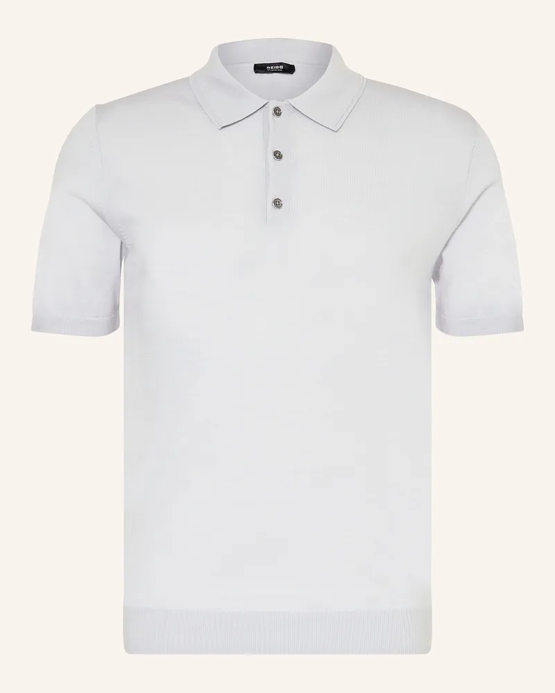Reiss Strick-Poloshirt MANOR Blaugrau