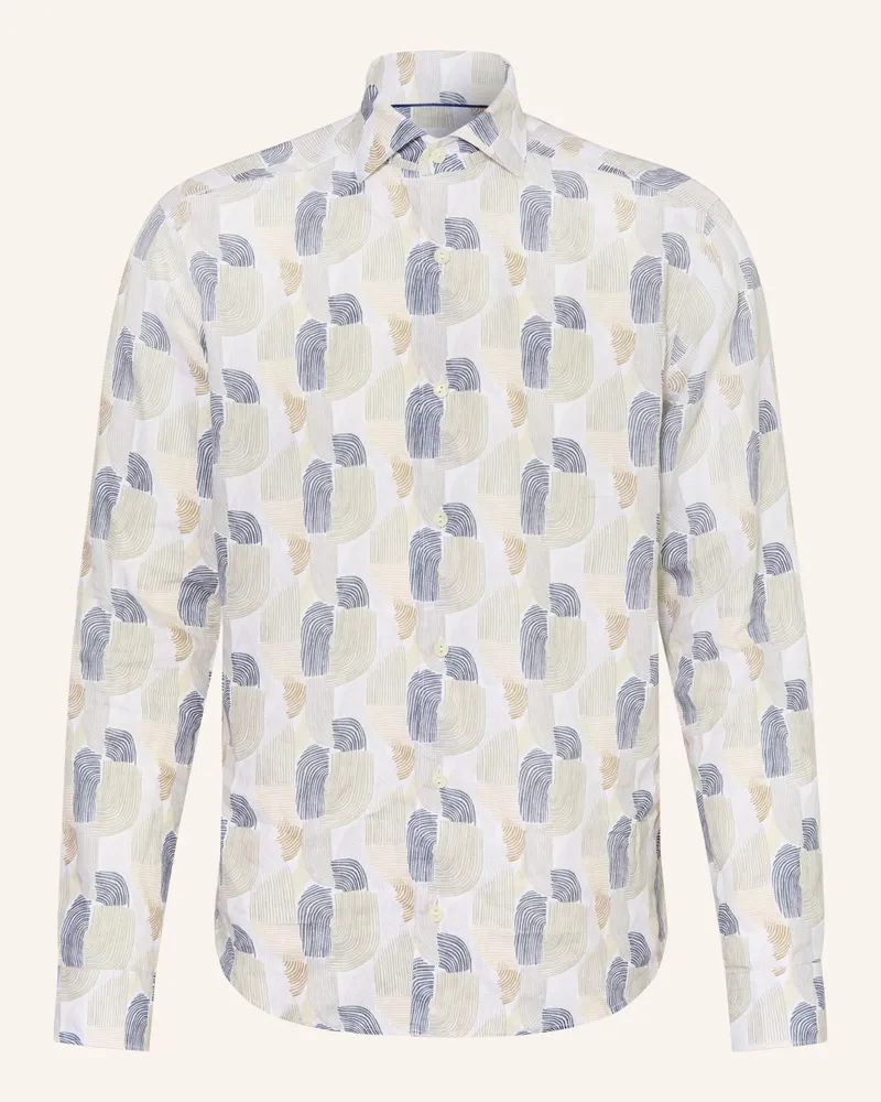 Eton Leinenhemd Casual Fit beige Weiss