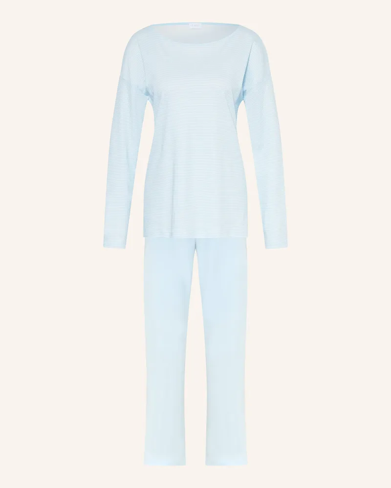 Mey Schlafanzug Serie Simple Stripes blau Hellblau