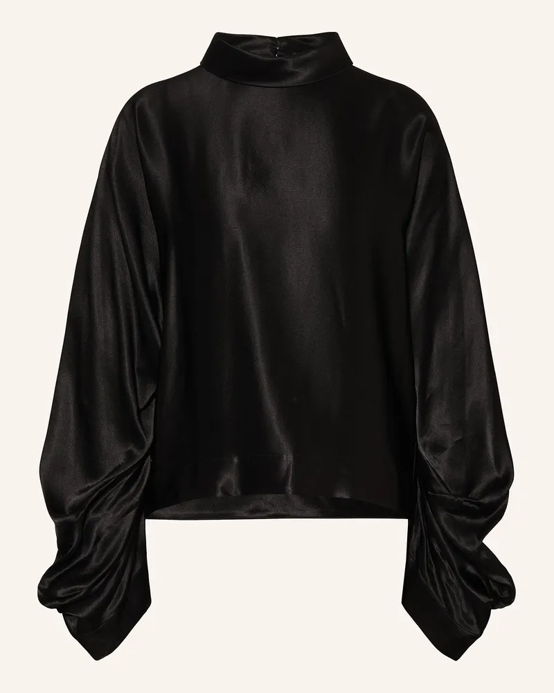 Grace Blusenshirt aus Satin Schwarz
