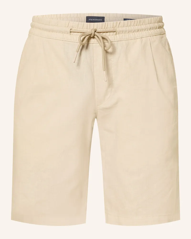 Strokesman's Shorts Regular Fit Mit Leinen beige Camel