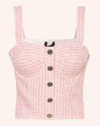 Maje Tweed-Top mit Glitzergarn Pink