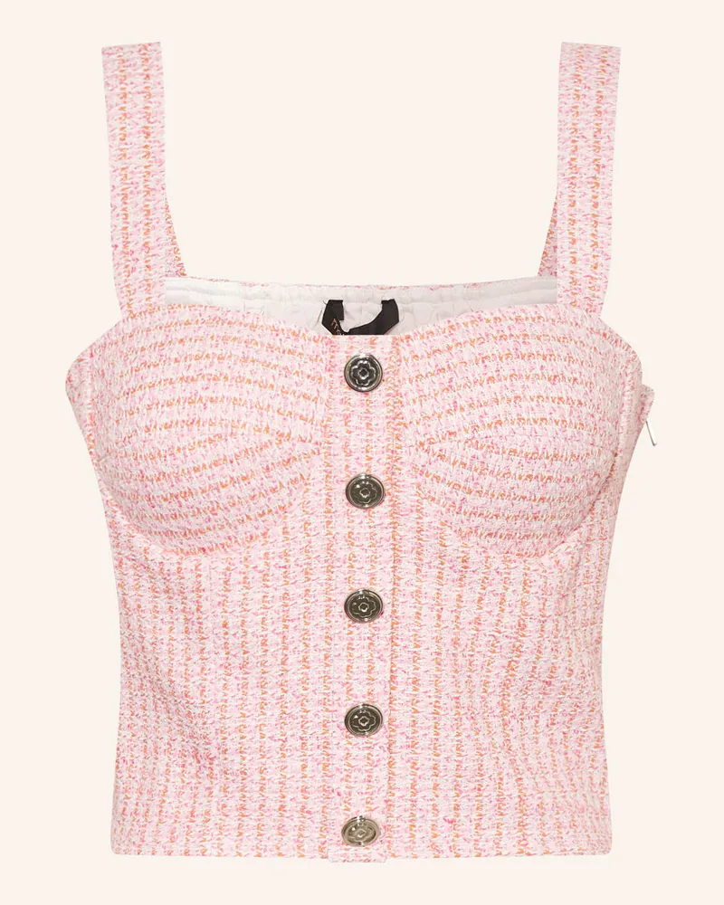 Maje Tweed-Top mit Glitzergarn Pink