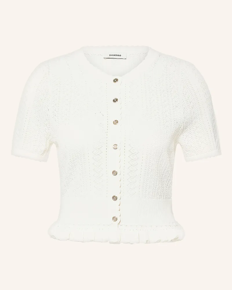 Sandro Strickjacke weiss Ecru
