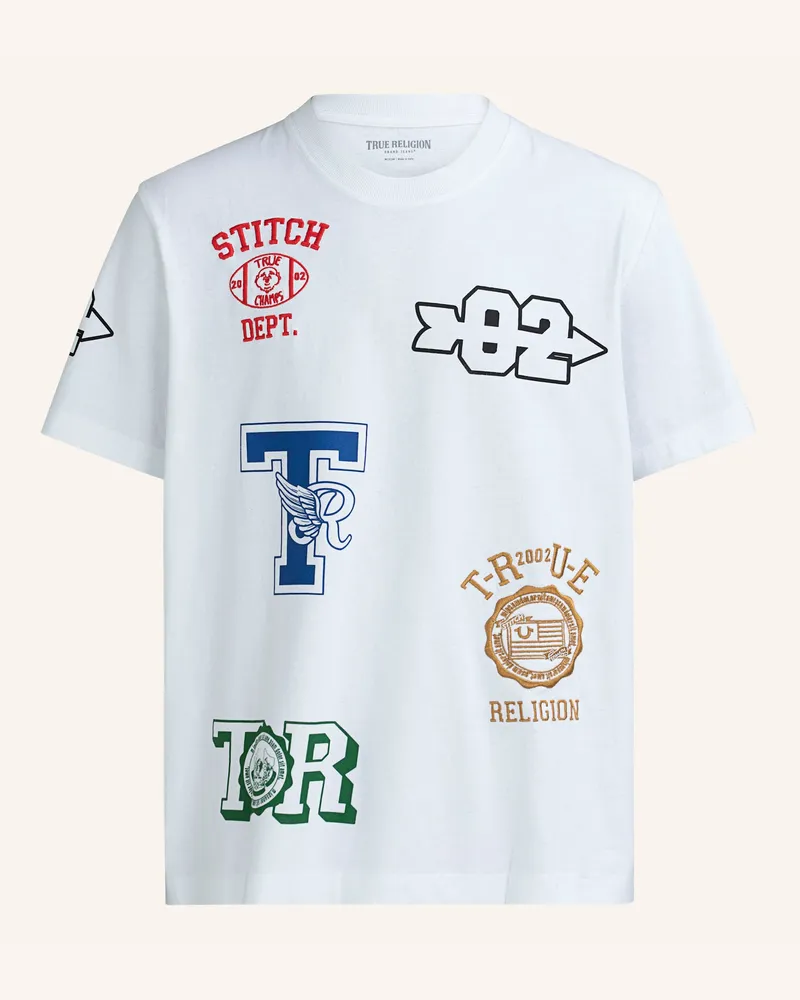 True Religion T-Shirt Embroidery weiss Weiss