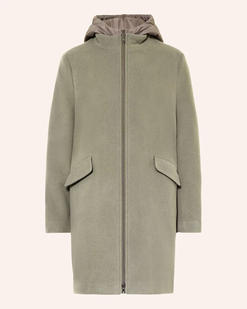 cinque Mantel CIMIRALA im Materialmix Grün