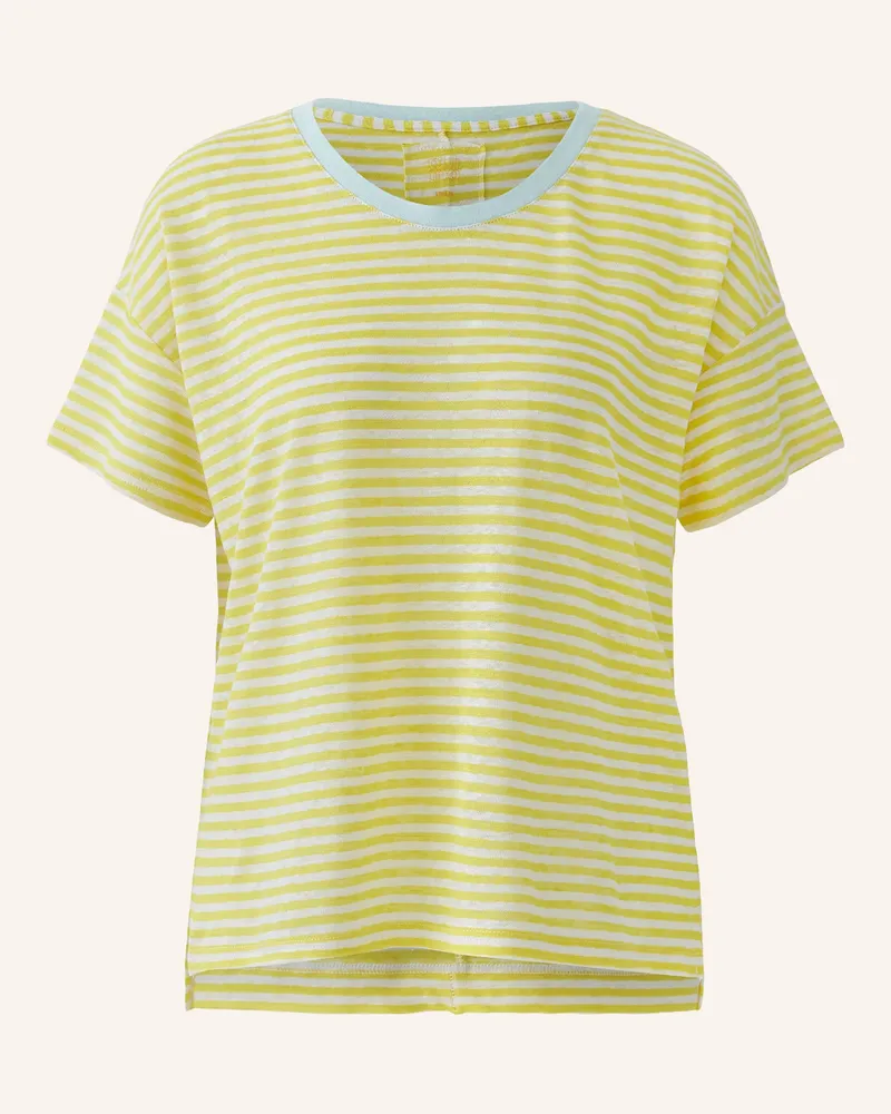 Oui  T-Shirt Aus Leinen weiss Creme