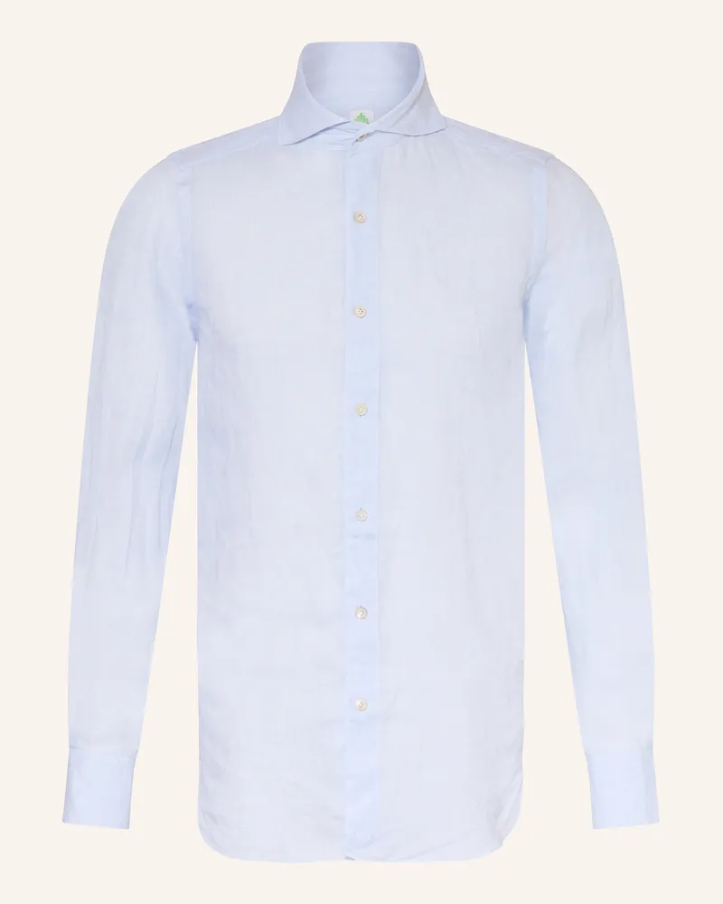 Finamore 1925 Leinenhemd TOKYO SERGIO Slim Fit Hellblau