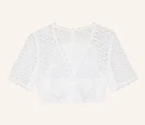 Dirndlbluse Mit Spitze weiss