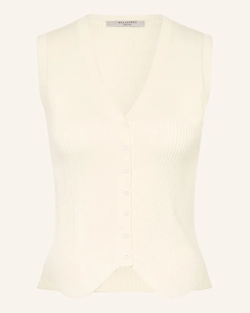 AllSaints Strickweste Cruz weiss Ecru