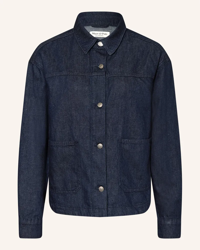 Marc O'Polo Jeansbluse Mit Leinen blau 4440