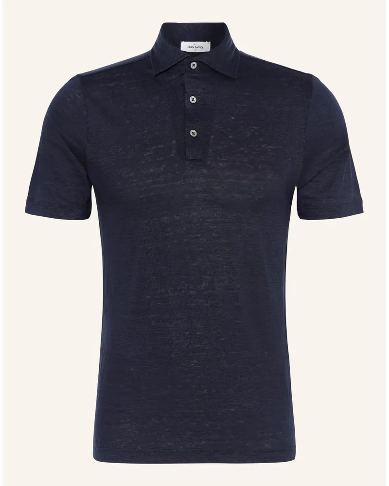 Gran Sasso Jersey-Poloshirt aus Leinen Blau