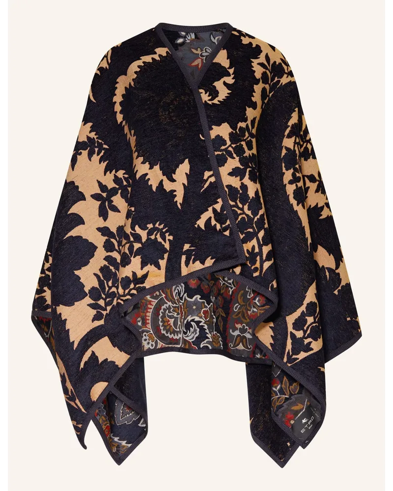 Etro Jacquard-Cape zum Wenden Schwarz