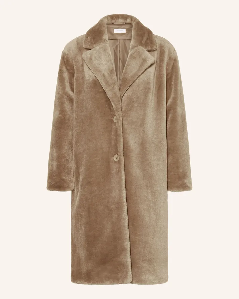 Darling Harbour Kunstfell-Mantel Taupe