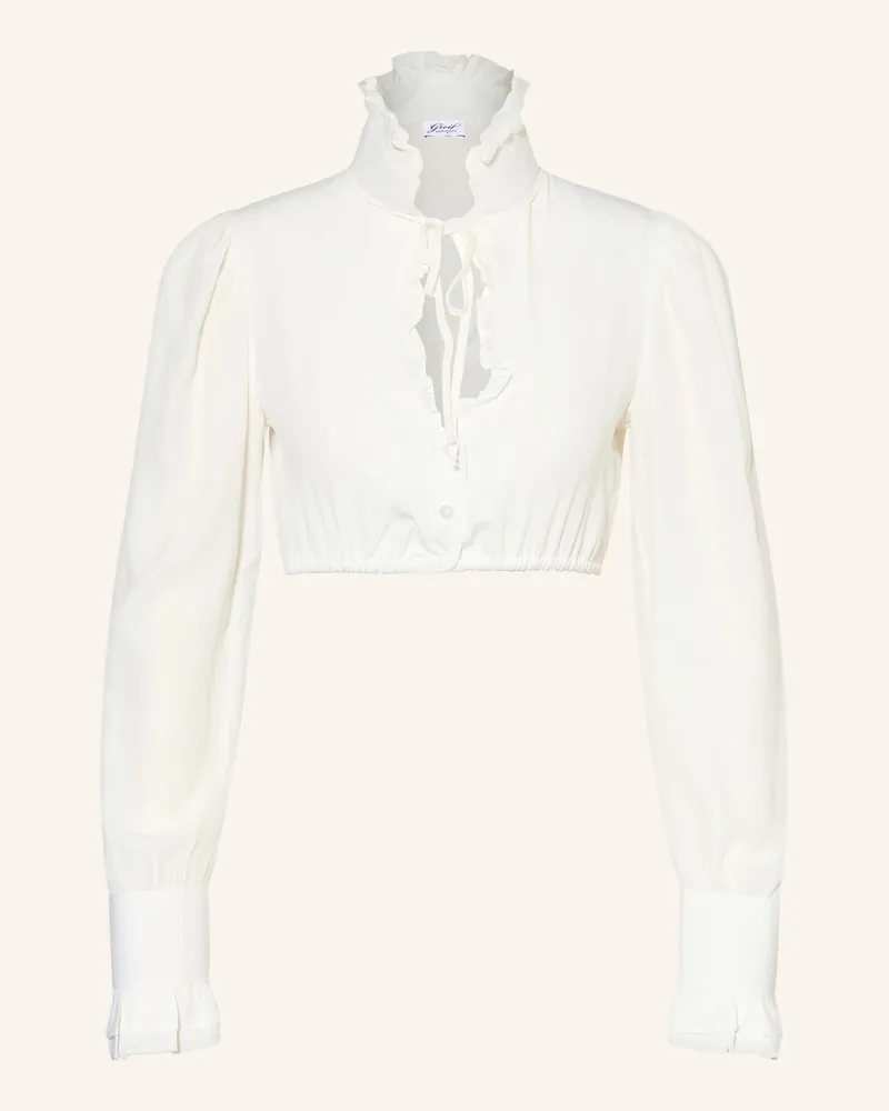 Wallmann Dirndlbluse Mt Rüschen weiss Weiss