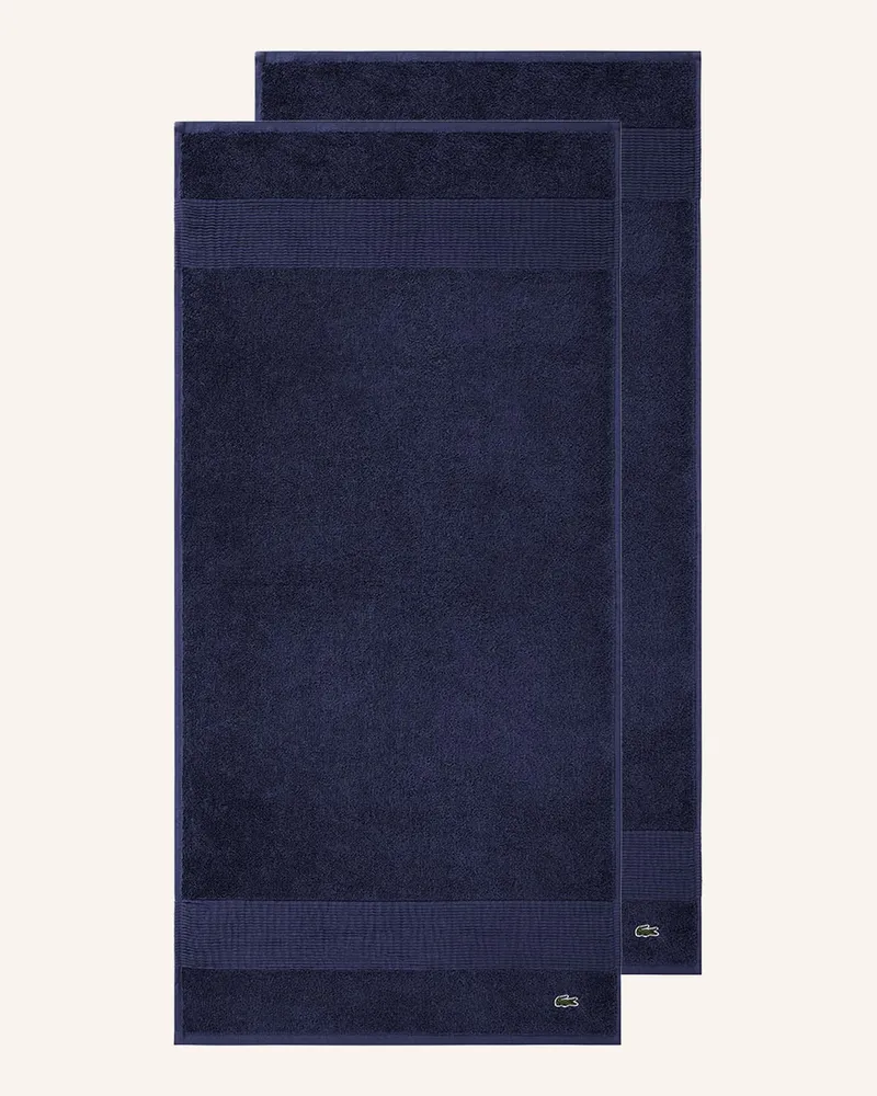 Lacoste Gästetuch 2er Set Llecroco blau Dunkelblau