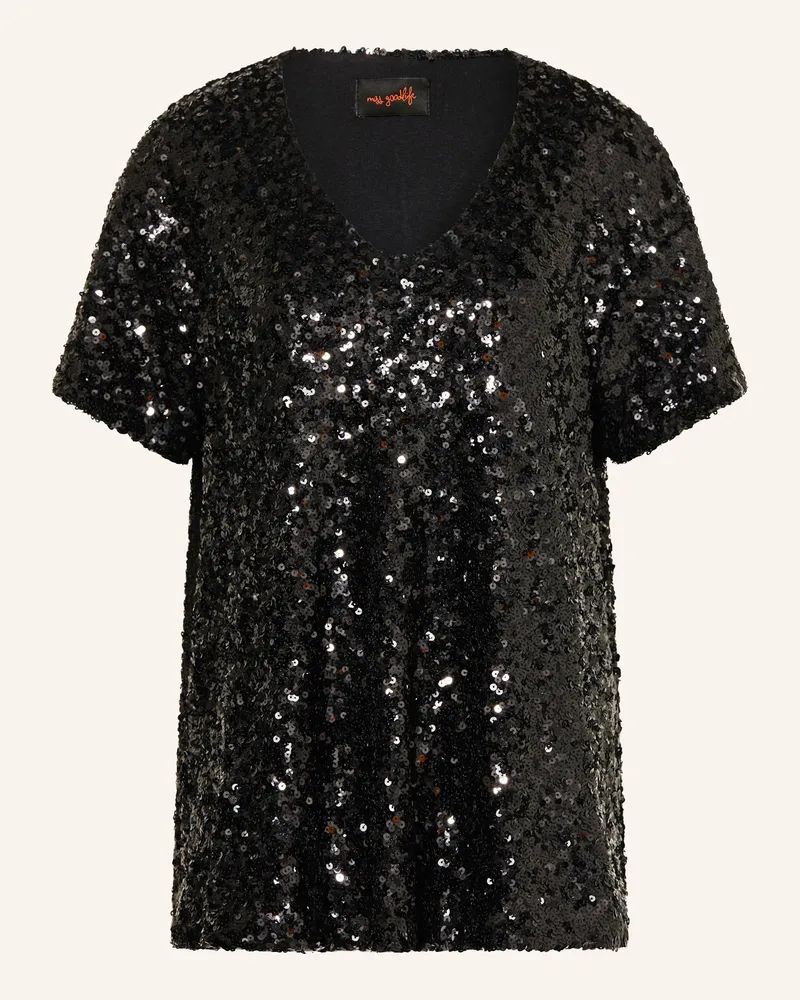 Miss Goodlife Blusenshirt Mit Pailletten schwarz Schwarz