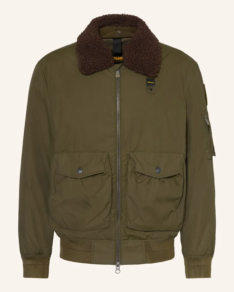 Blauer Jacke Gleason Mit Abnehmbarem Teddyfell-Kragen gruen Khaki
