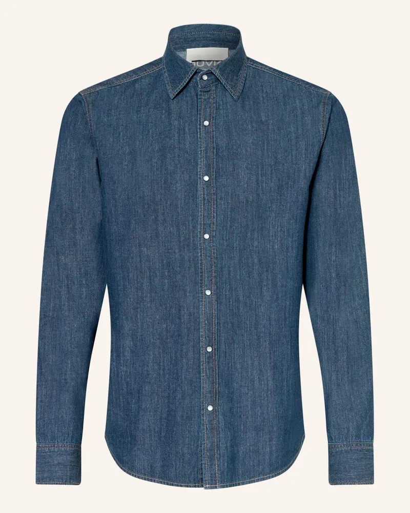 Juvia Jeanshemd Greg Regular Fit weiss Dunkelblau