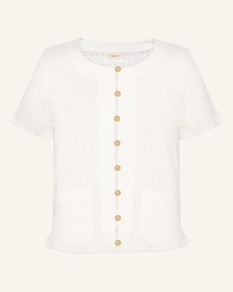 Cartoon Strickjacke weiss Creme