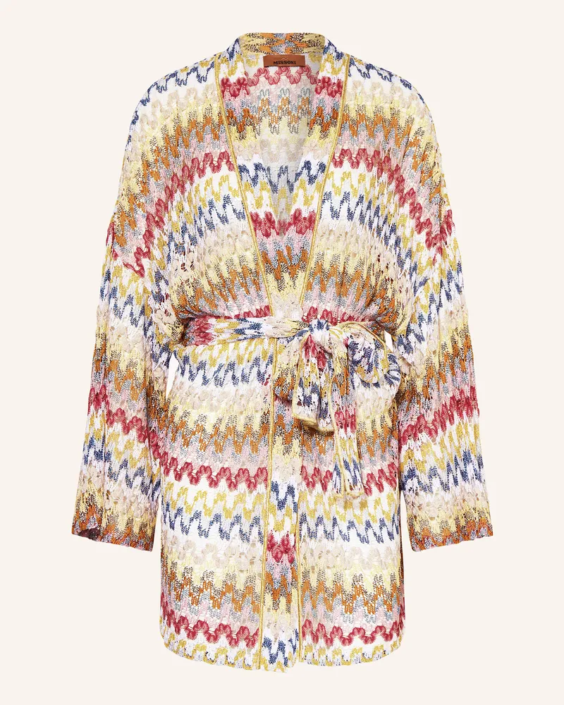 Missoni Kimono mit Glitzergarn Weiss