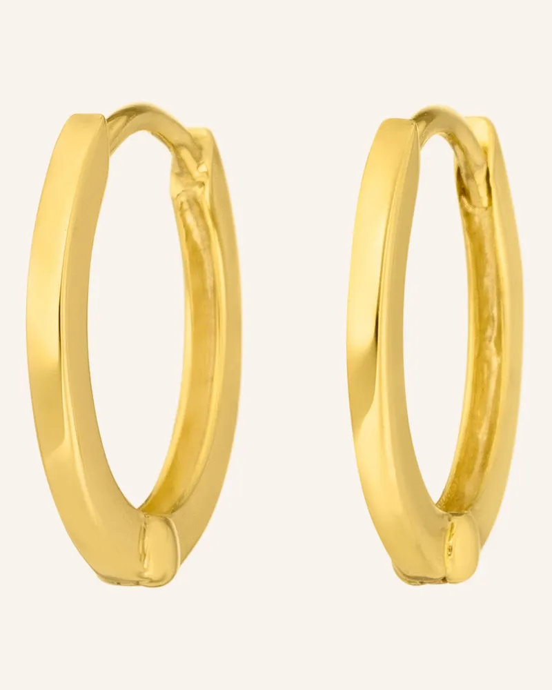 Leaf Creolen MINI KLAPPCREOLEN aus 14 Karat Gelbgold Gold