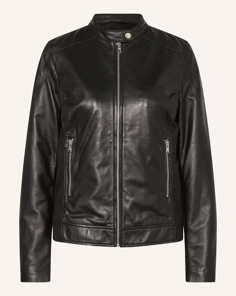 Darling Harbour Lederjacke Schwarz