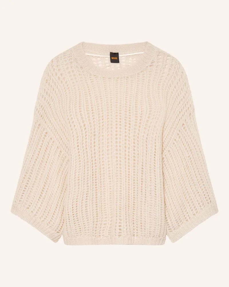 HUGO BOSS Pullover Frug Mit 3/4-Arm Und Mohair weiss Ecru