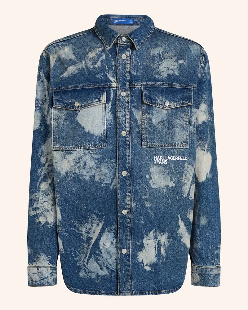 Karl Lagerfeld BLEACHED DENIM OVERSHIRT Blau