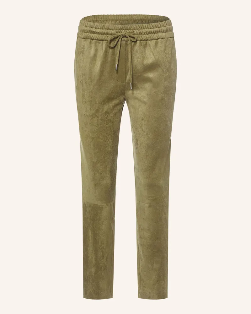 Juvia Hose Im Jogging-Stil In Lederoptik gruen Oliv