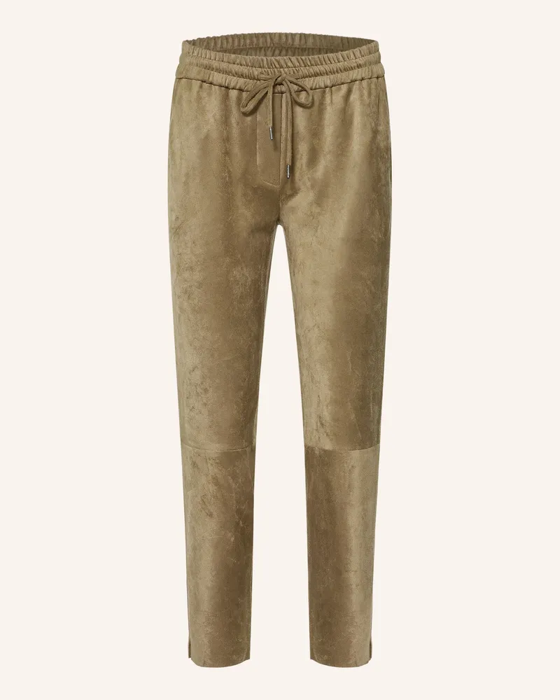 Juvia Hose Im Jogging-Stil In Lederoptik gruen Oliv