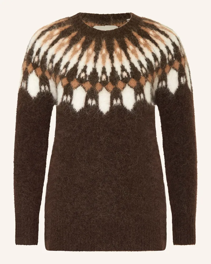 Gant Pullover mit Alpaka Dunkelbraun