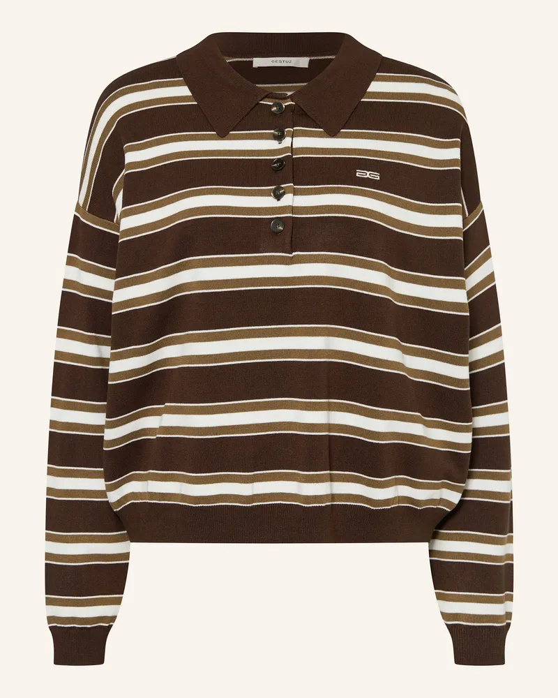 Gestuz Strick-Poloshirt GZPAIGE Dunkelbraun