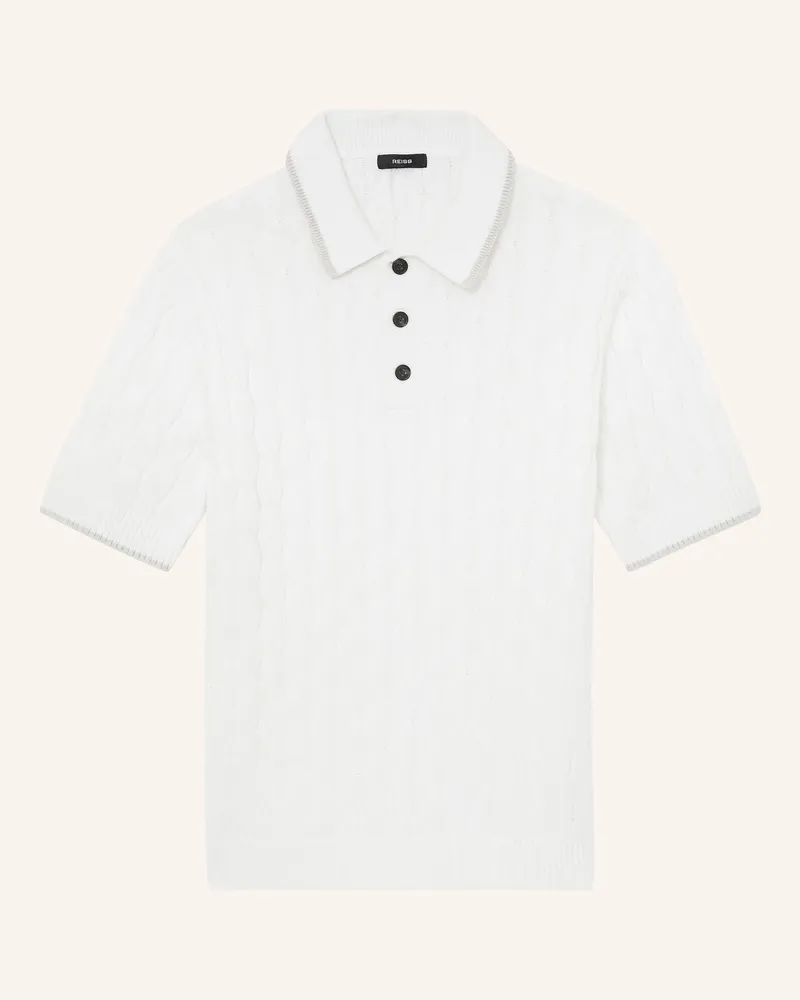 Reiss Strick-Poloshirt DENBY Weiss