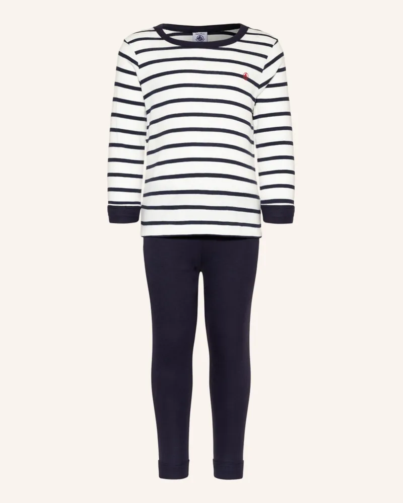 Petit Bateau Schlafanzug Dunkelblau