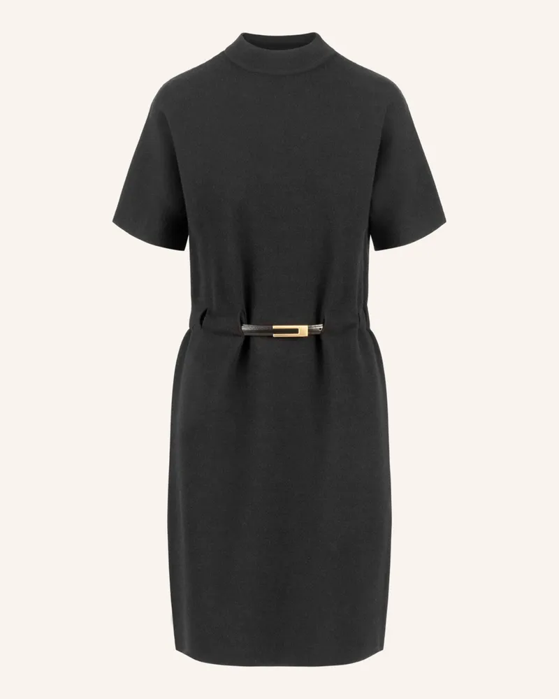 Apart Strickkleid mit Gürtel Schwarz