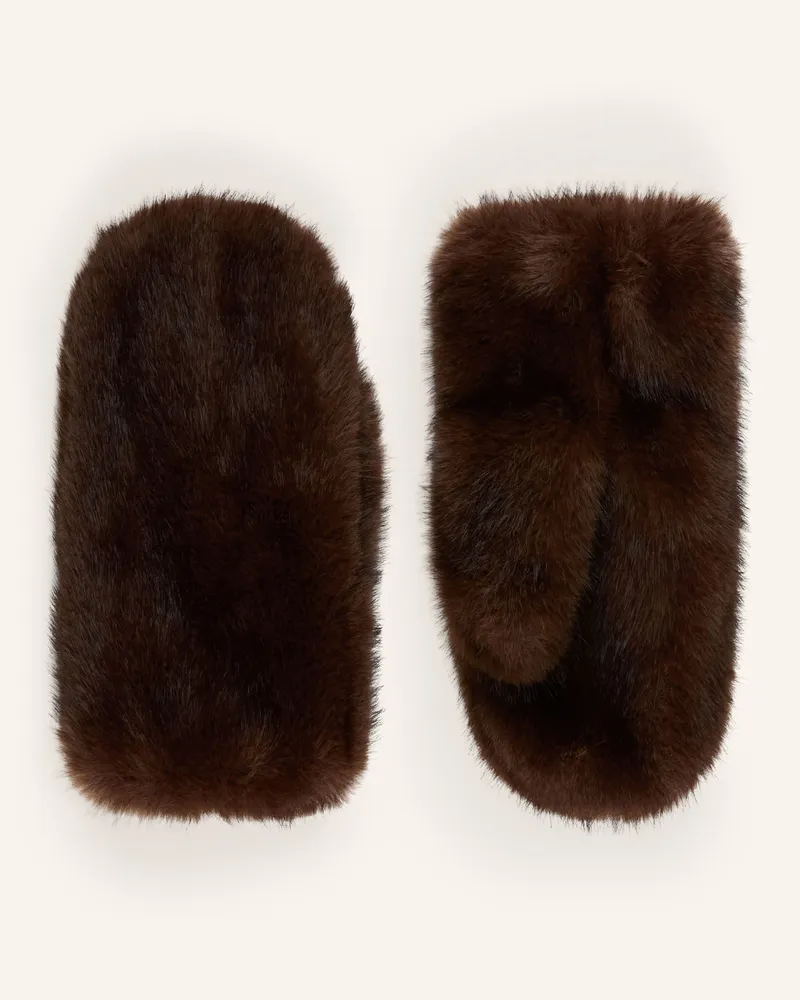 Rich&Royal Kunstfell-Fäustlinge braun Dunkelbraun