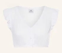 Dirndlbluse Hanny Mit Volants weiss