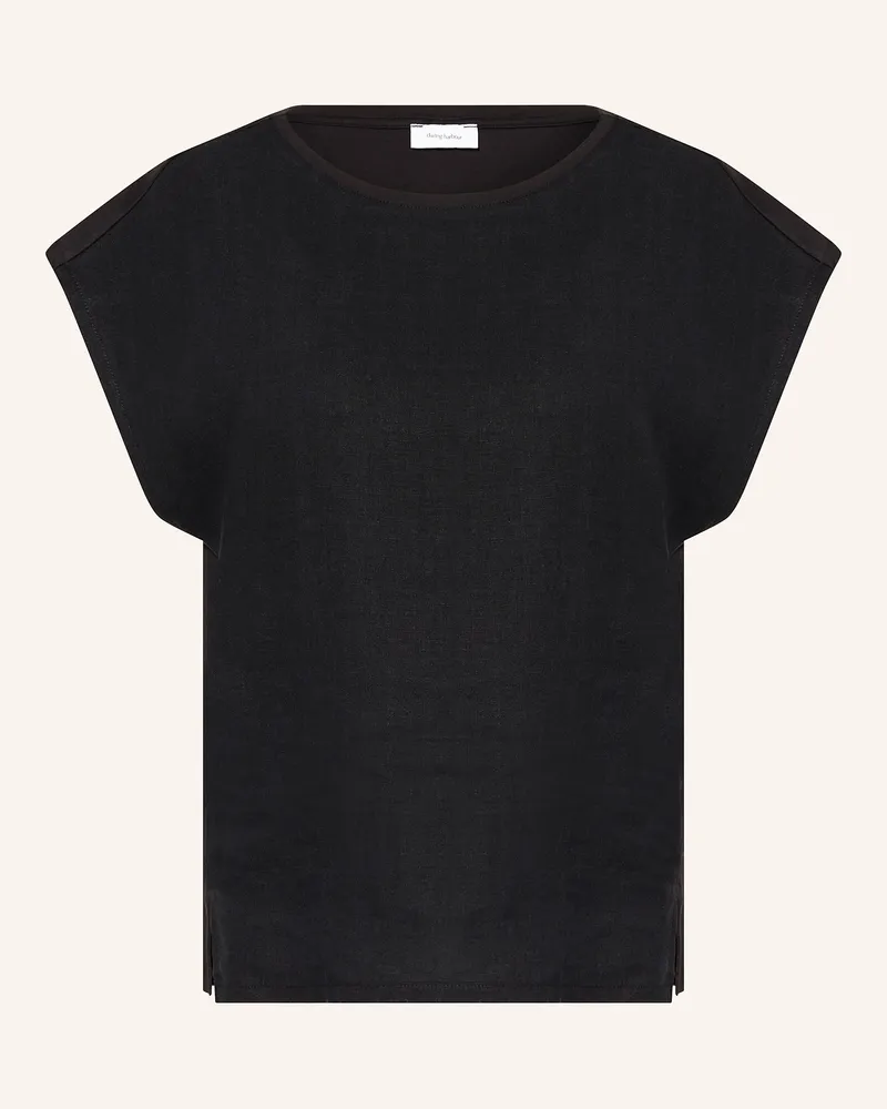 Darling Harbour T-Shirt aus Leinen Schwarz