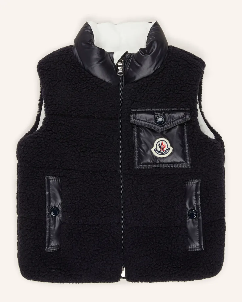 Moncler Daunenweste ODAL mit Teddyfell Dunkelblau