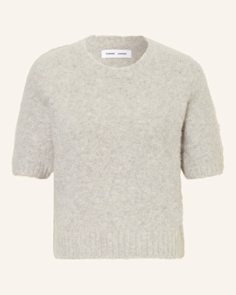 Samsøe & Samsøe Strickshirt SAJEANNE mit Alpaka Hellgrau