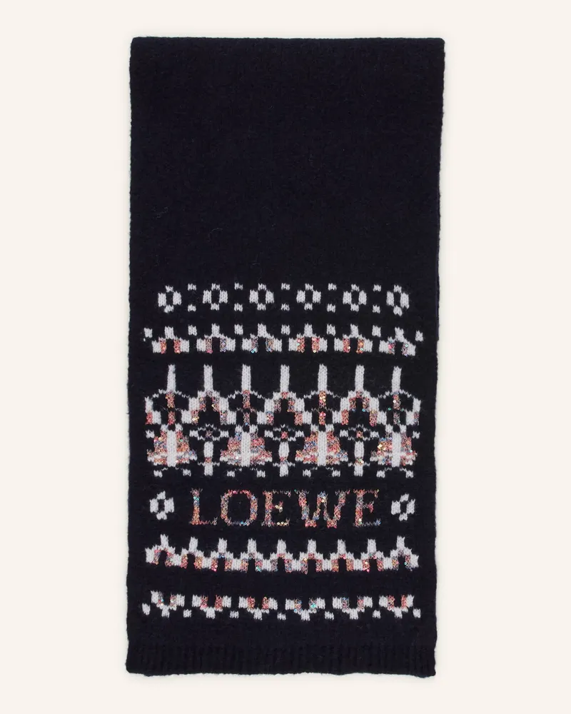 Loewe Schal Mit Pailletten blau Dunkelblau