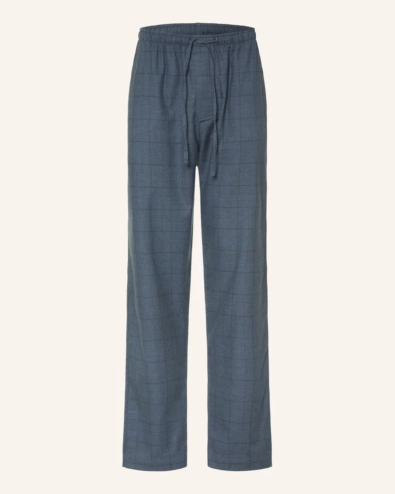 Zimmerli Schlafhose Cozy Flannell Aus Flanell blau Hellblau