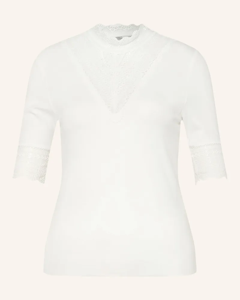 only T-Shirt mit Spitze Creme