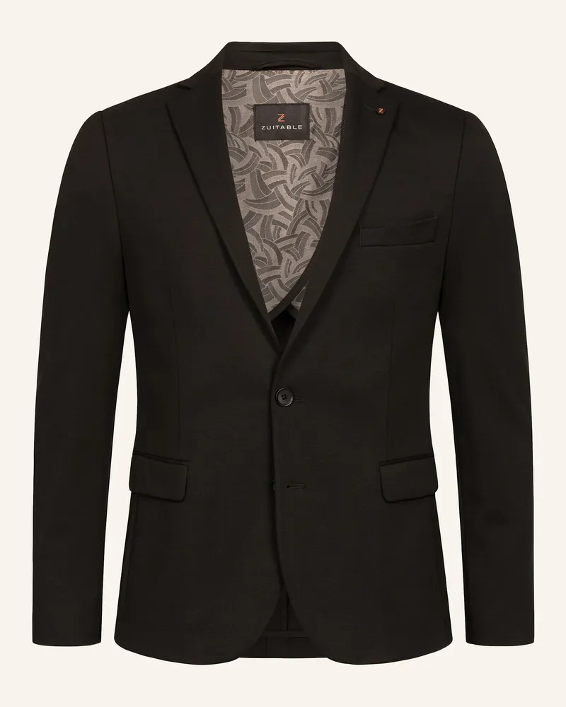 Zuitable Anzugssakko DINORRIS Slim Fit aus Jersey Schwarz
